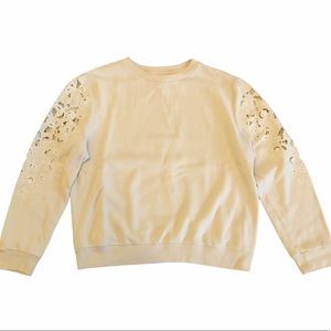 Abercrombie & Fitch Cream Sweatshirt Lace Sleeves